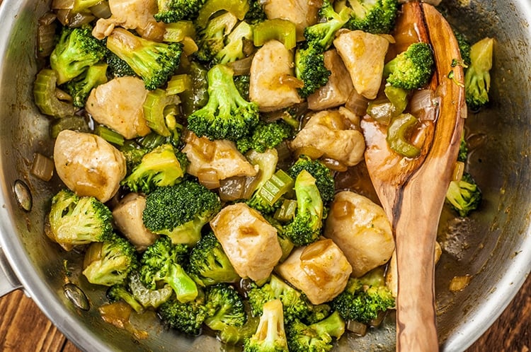 One-pan chicken and broccoli with golden seared chicken breast